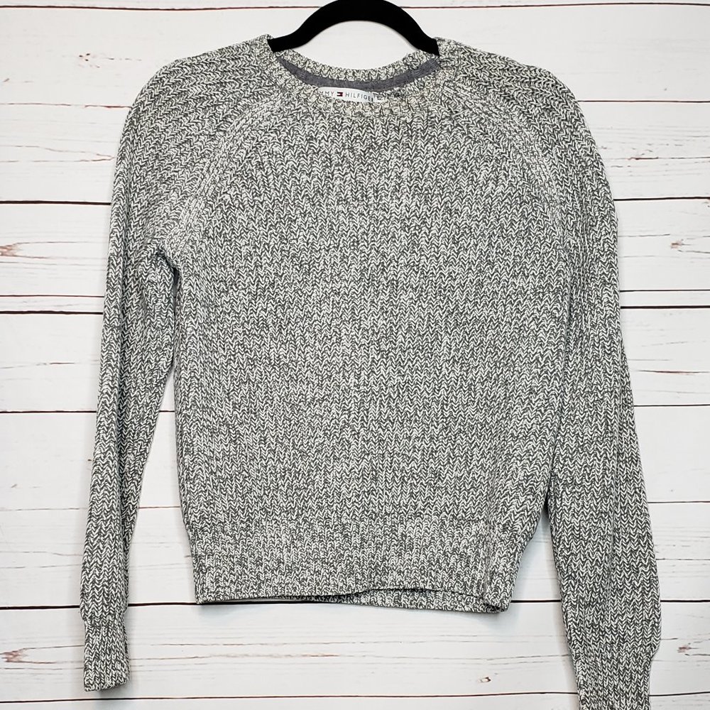 Tommy Hilfiger Jeans Gray Crew Neck Ribbed Sweater